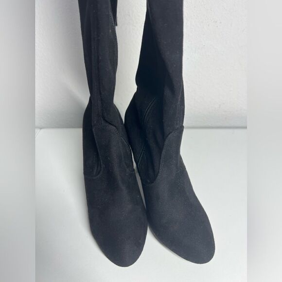 Massimo Faux Suede Over-The-Knee Boots Black Size 8,5 - Picture 11 of 13